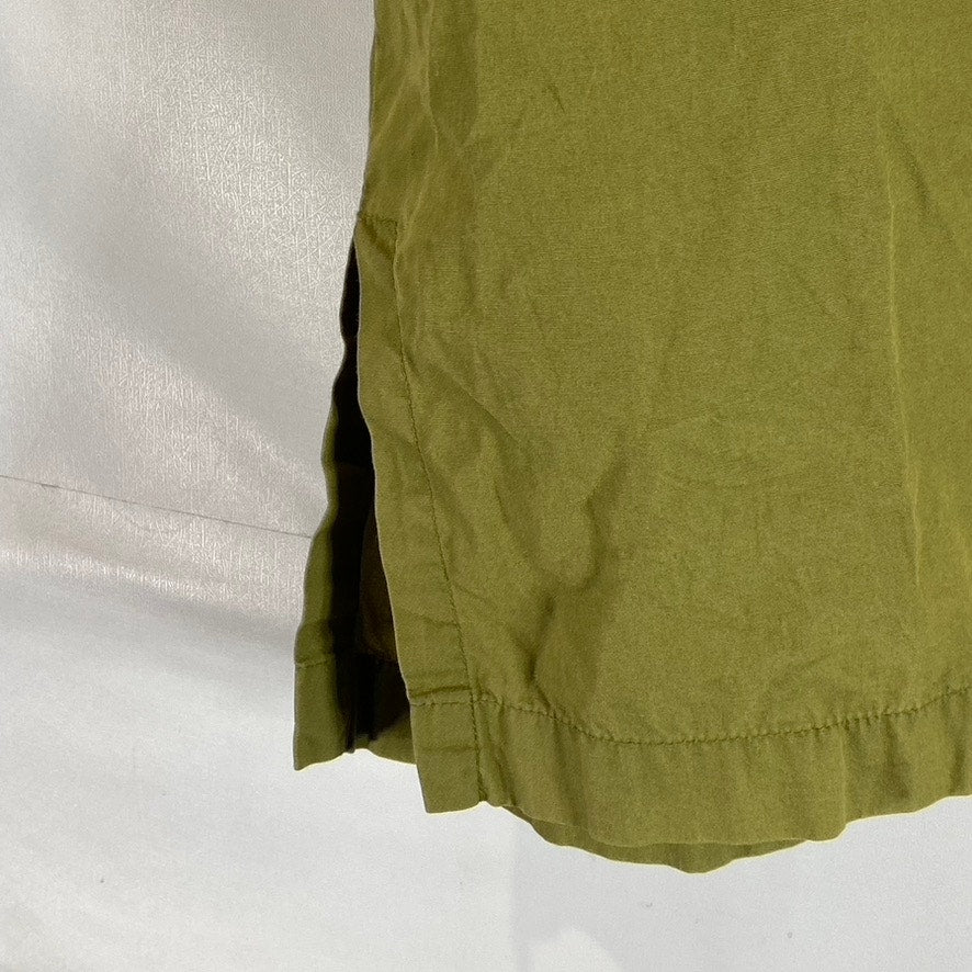 PINEAPPLE MOON Men's Vintage Olive Green Hawaiian Button Down Short SLeeve SZ M