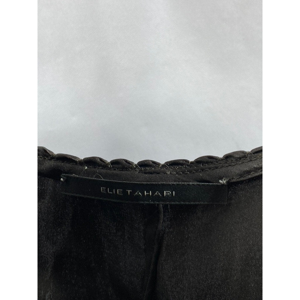 ELIE TAHARI Women's Black Solid V-Neck Spaghetti Strap Cami Top SZ S