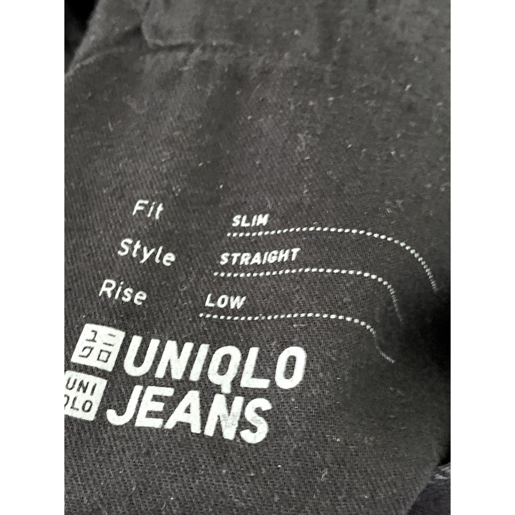 UNIQLO Men's Black Solid Slim Straight Low-Rise Five-Pocket Jean SZ 31X32