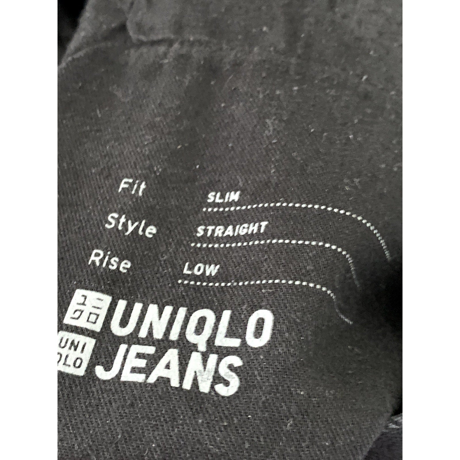 UNIQLO Men's Black Solid Slim Straight Low-Rise Five-Pocket Jean SZ 31X32
