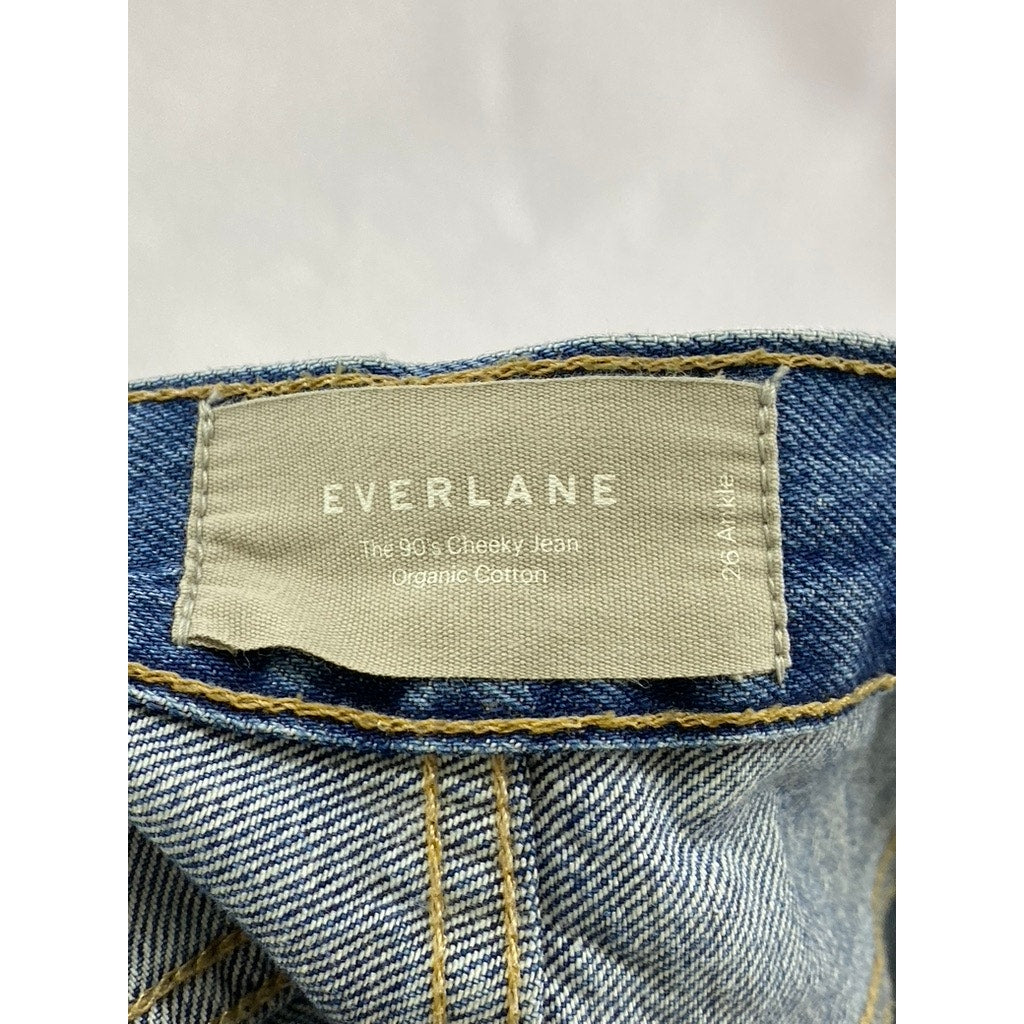 EVERLANE Women's Dark Blue Denim The 90's Cheeky Organic Cotton Ankle Jean SZ 26