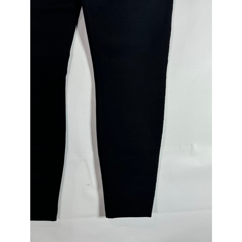 SPANX By Sara Berkley Women's Black Sequin Trim Ponte Skinny Ankle Pants SZ S