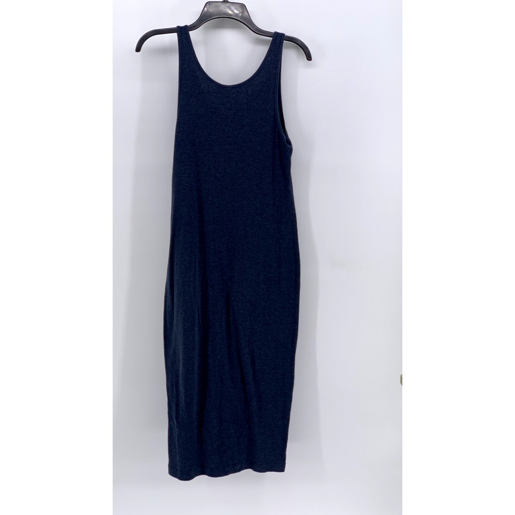 DIVIDED By H&M Women's Navy Ribbed Scoop-Neck Bodycon Midi Dress SZ L