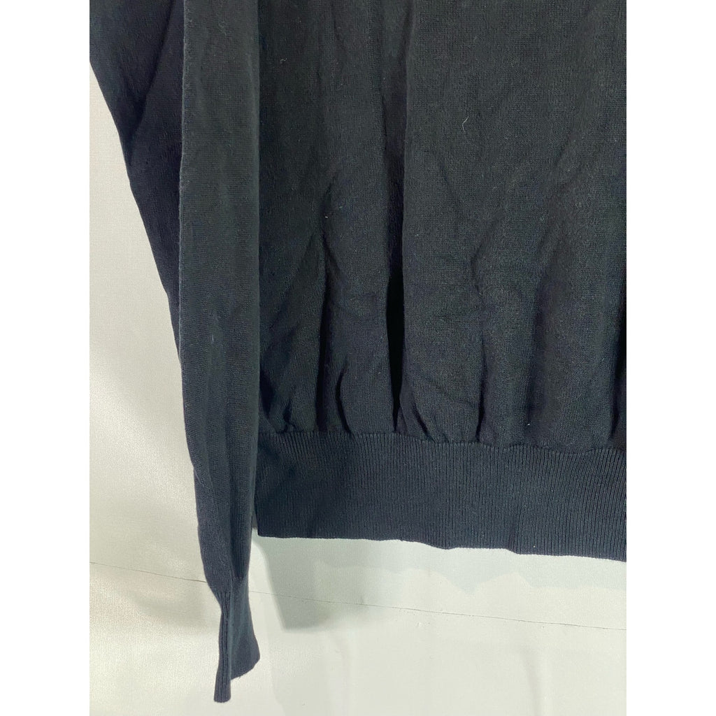 PETER MILLAR Men's Black V-Neck Silk Cotton Cashmere Pullover Sweater SZ L
