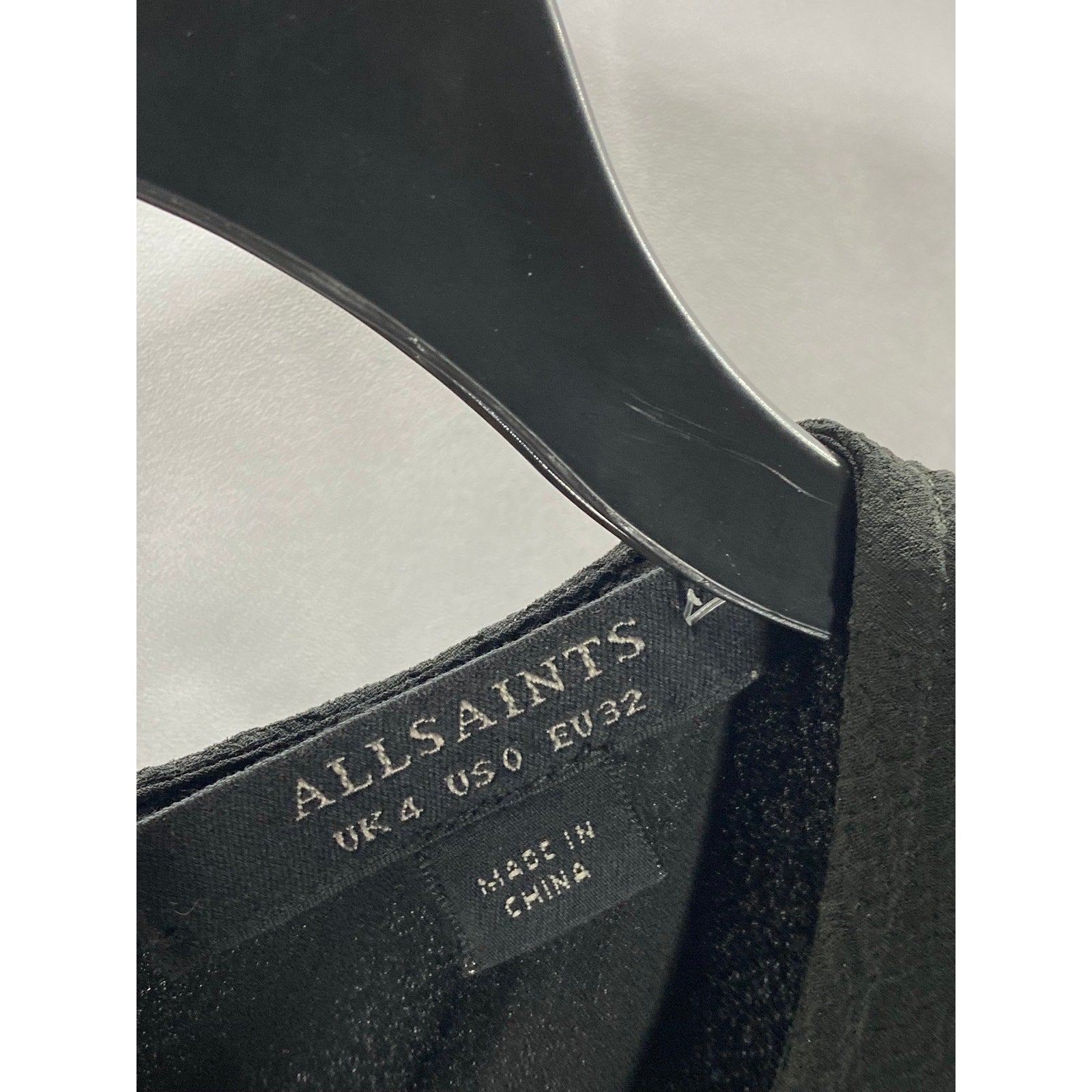 ALLSAINTS Black Sheer Illusion Hem Ruched Ariya Goth Grunge Midi Dress SZ 0