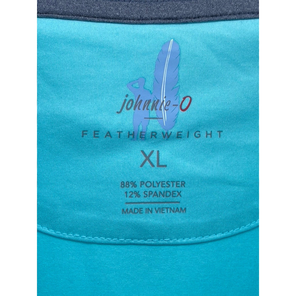 JOHNIE-O Men’s Aqua Blue Crewneck Featherweight Long Sleeve T-Shirt SZ XL