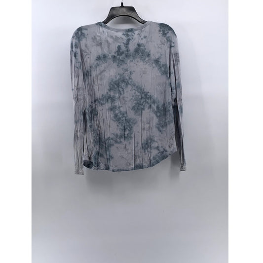 AMERICAN EAGLE Women's Blue Tie-Dye Soft & Sexy Crewneck Long Sleeve Top SZ S