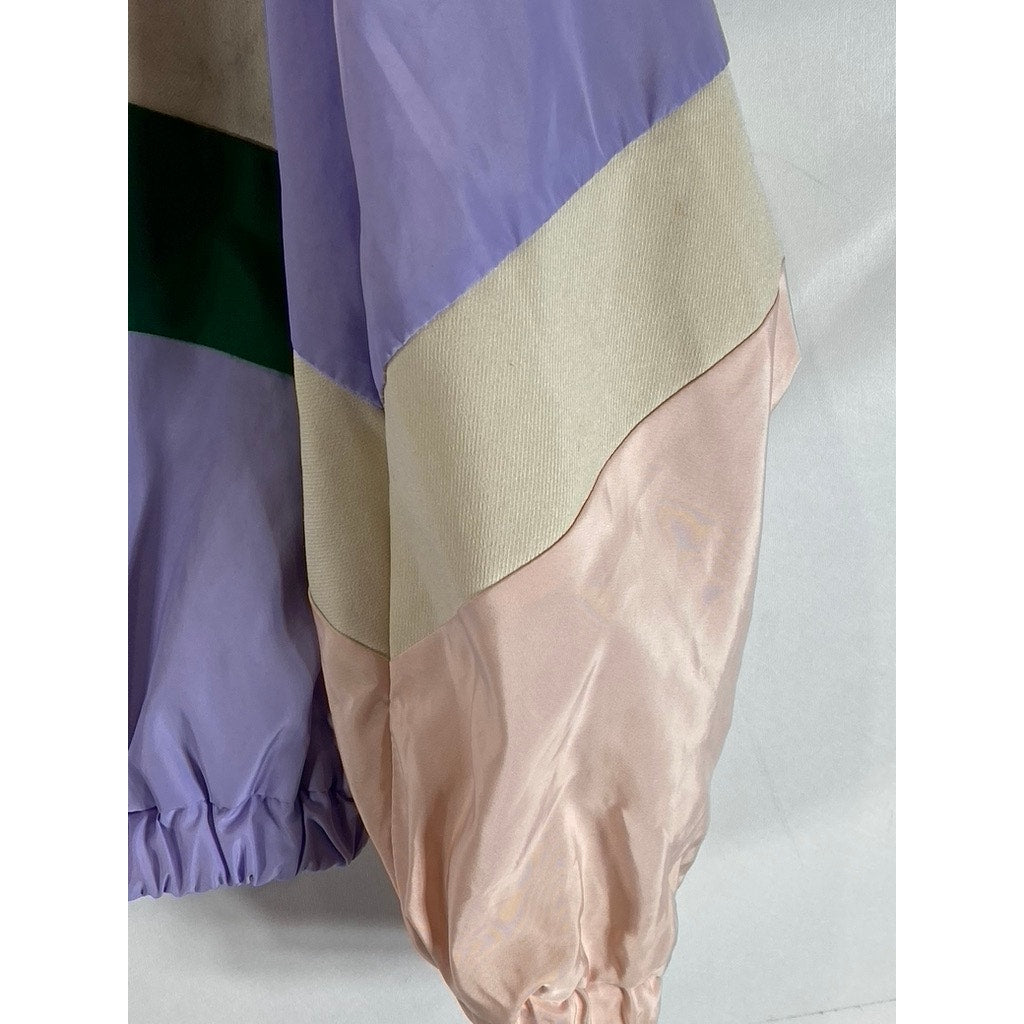 COTTON SUGARS Women's Pastel Multicolor Dodo Clinique Windbreaker Jacket SZ M
