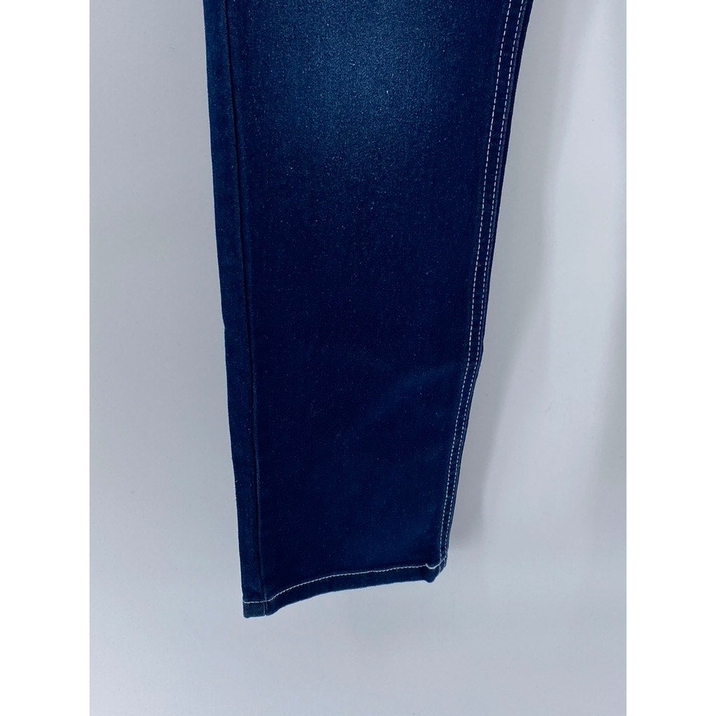 JEANS DENIM Women's Dark Blue Wash Regular-Fit Slim-Leg Jeans SZ 4