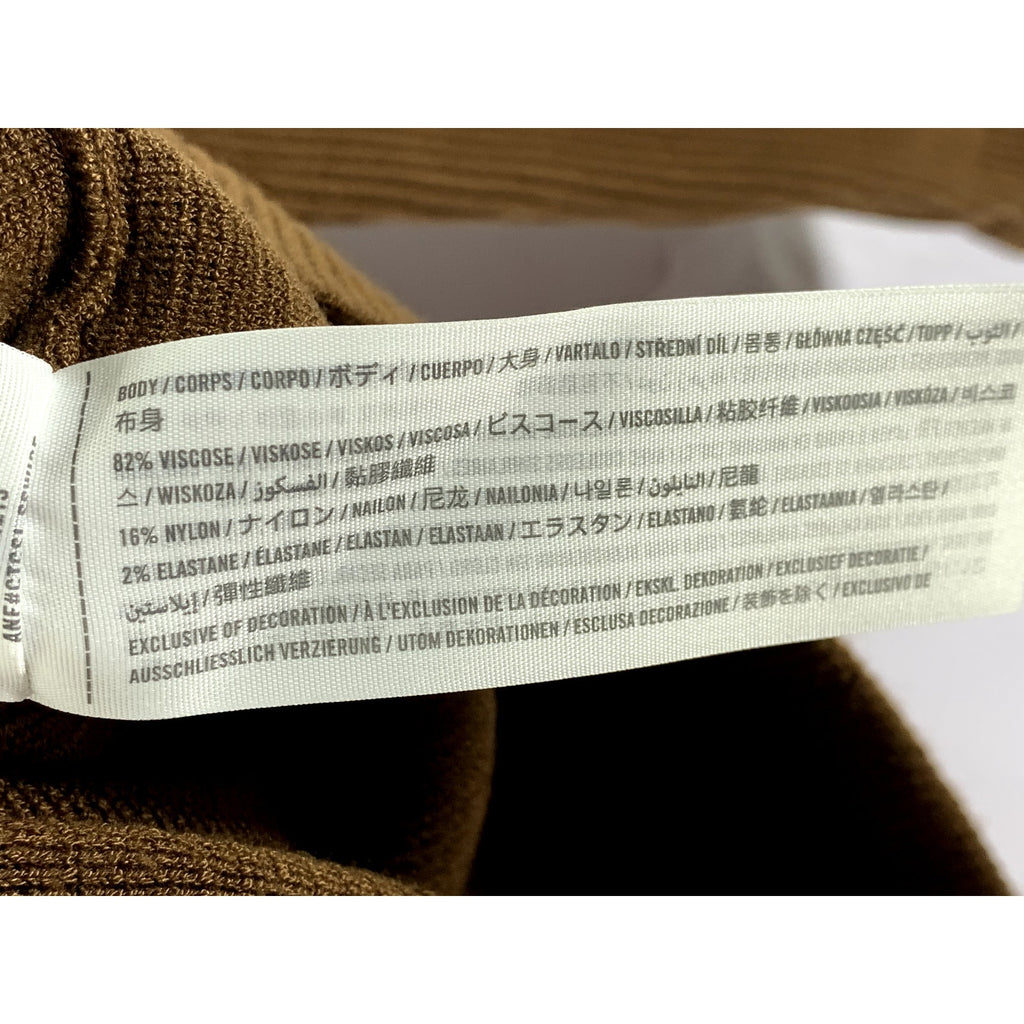 ABERCROMBIE & FITCH Women's Dark Brown Ribbed Crewneck Long Sleeve Top SZ S