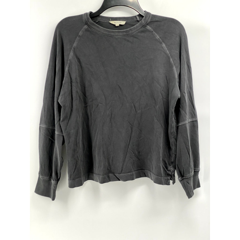 MADEWELL Women's Charcoal Gray Crewneck Relaxed Fit Raglan Tee SZ XS