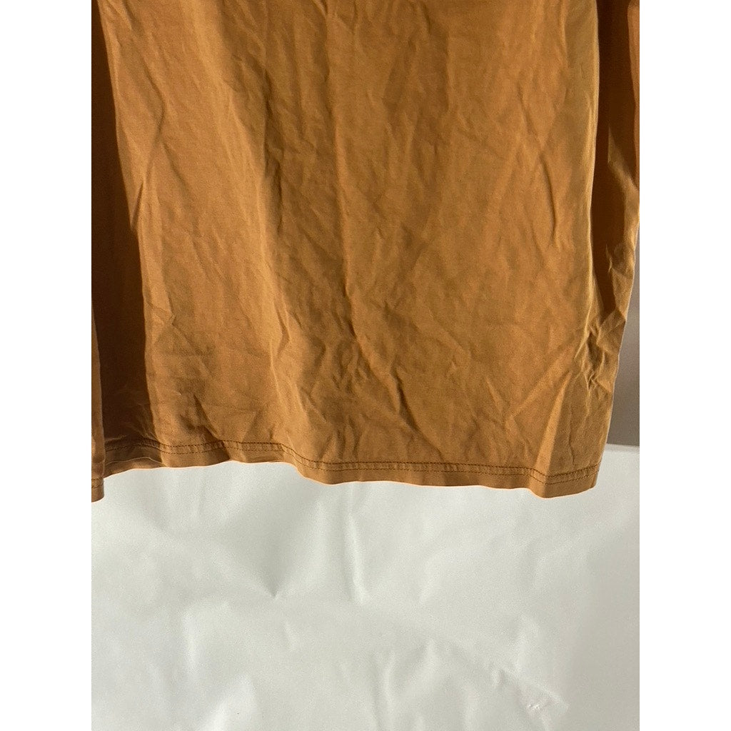 URBAN RESEARCH Men's Orange Solid Crewneck Short Sleeve T-Shirt SZ 40(USM)