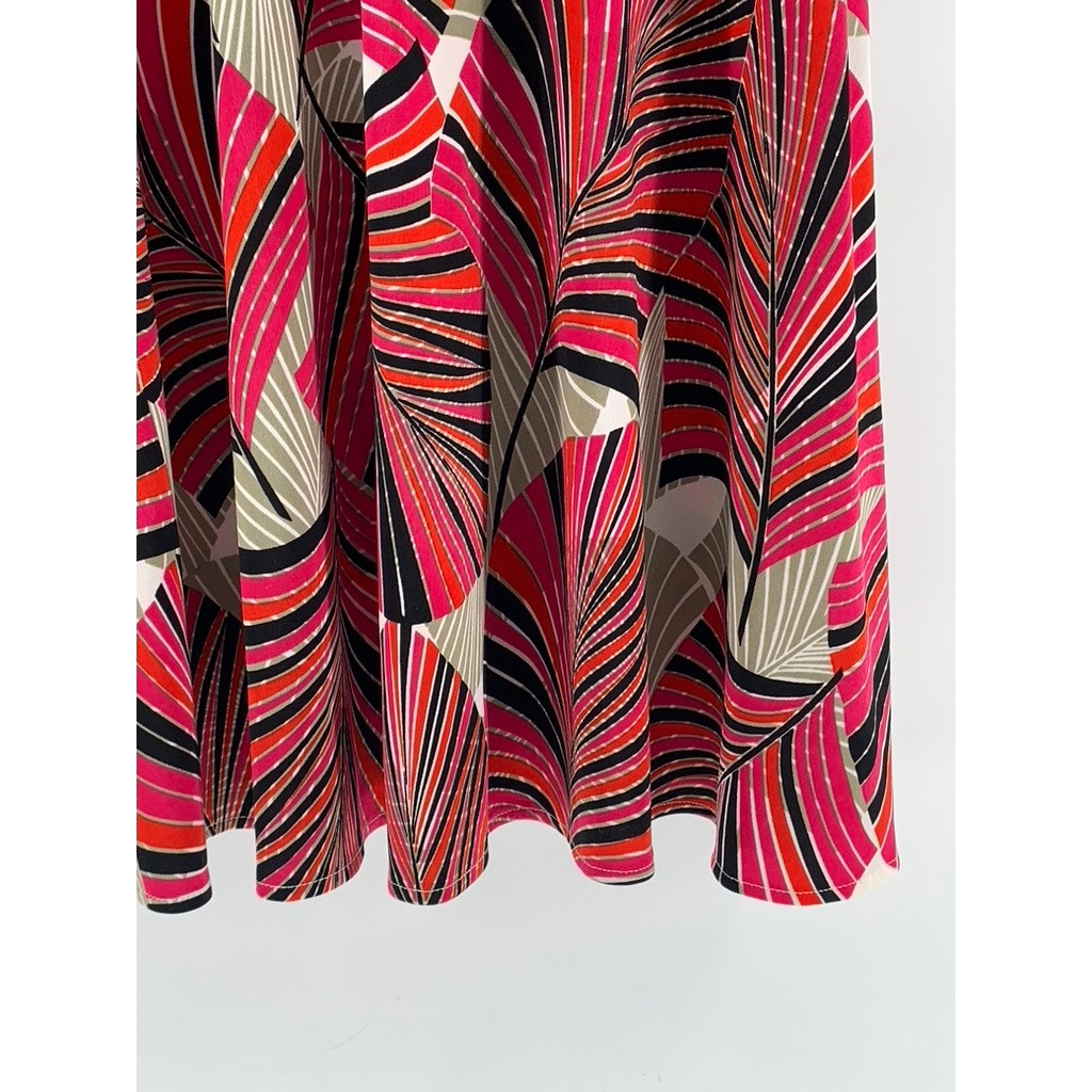 DRESSBARN Women's Red Printed Sleeveless Midi A-Line Dress SZ 4