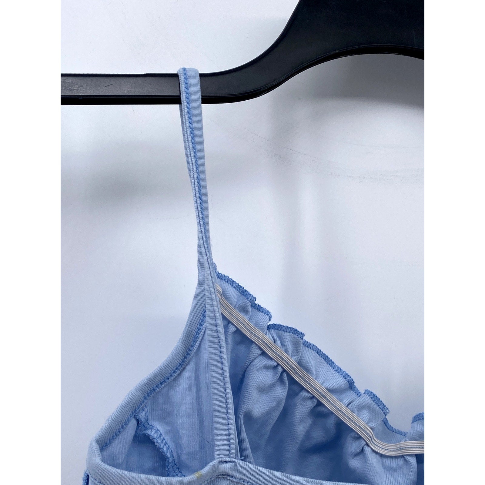 UNBRANDED Women's Light Blue Corset Sweetheart Spaghetti Strap Cropped Top SZ S