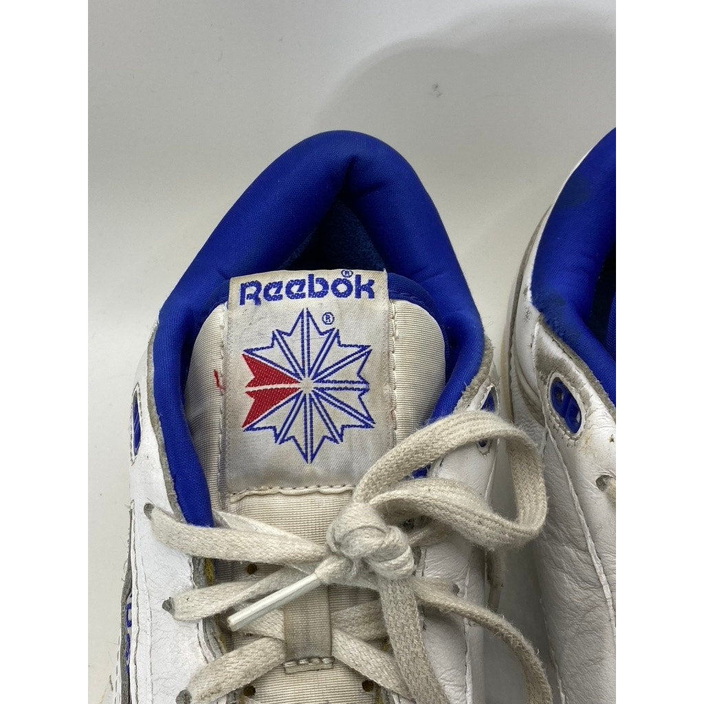 REEBOK Men's Vintage White-Blue Club C 85 Lace-Up Round-Toe Sneakers SZ 10.5