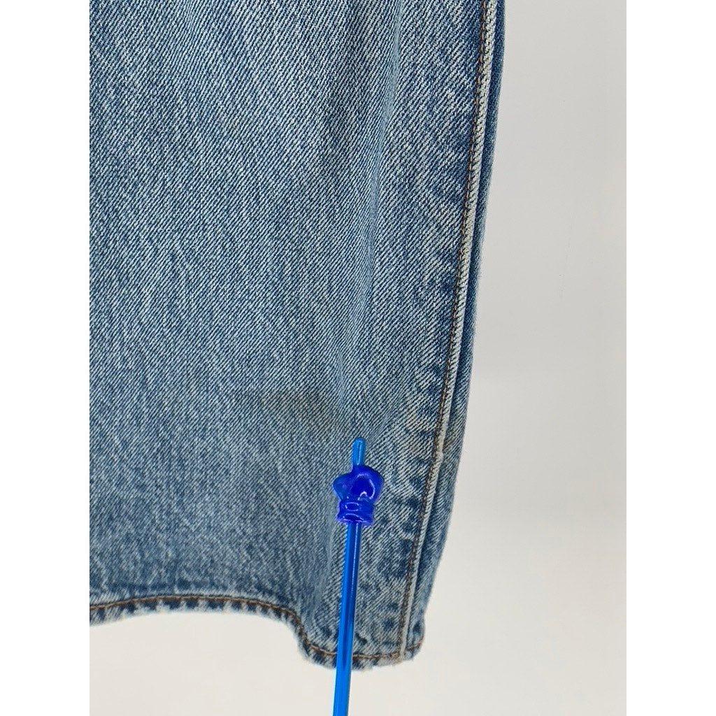 LEVI'S Men's Blue Distressed Denim 501 Original Fit Button-Fly Jeans SZ 31X34