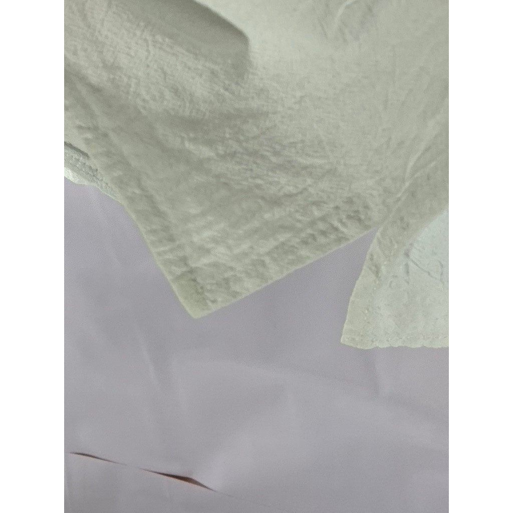 UNBRANDED Women's White Floral Snap-Button Crewneck Short Sleeve Top SZ 3XL