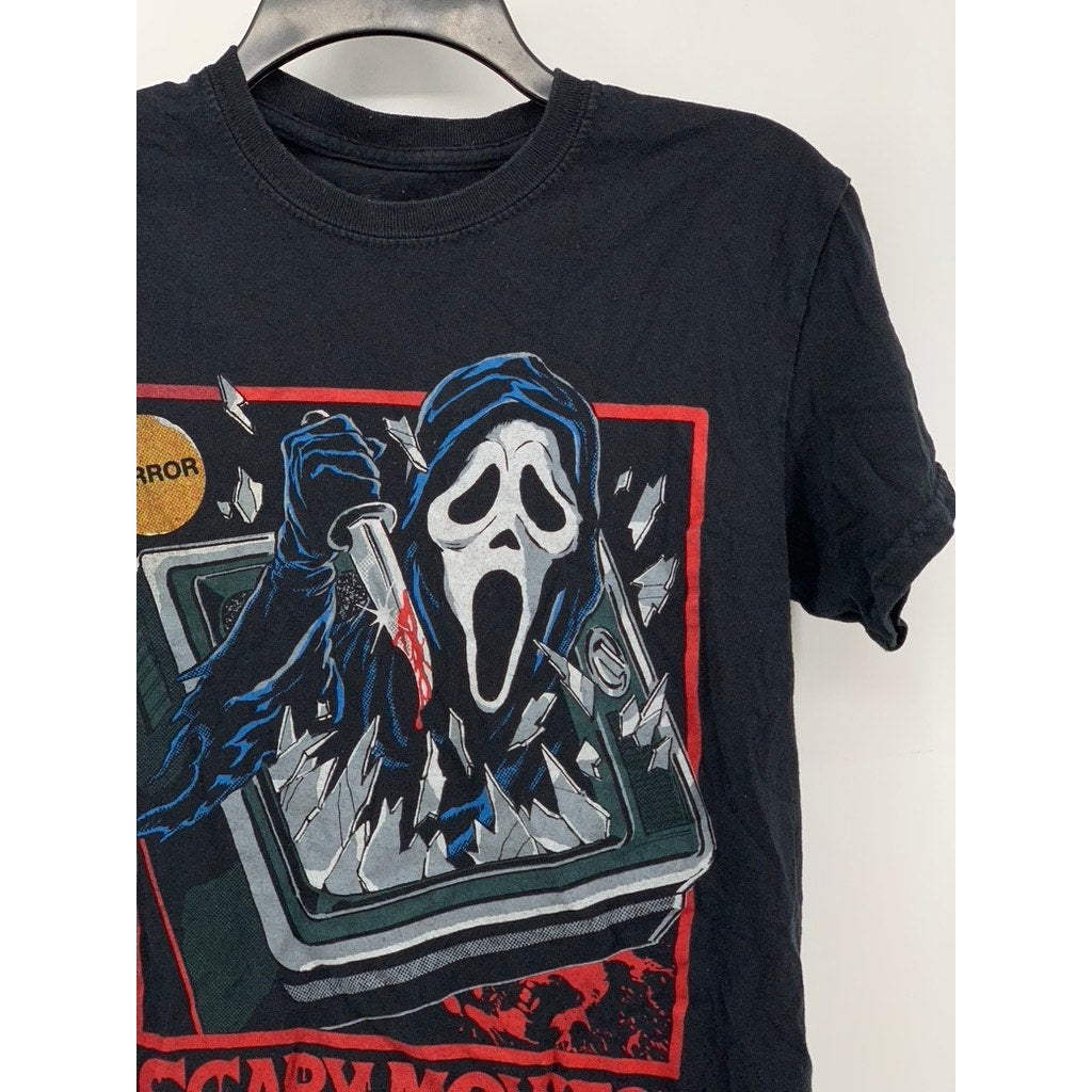 GHOST FACE Unisex Black Scary Movies & Chill Graphic Short Sleeve T-Shirt SZ S