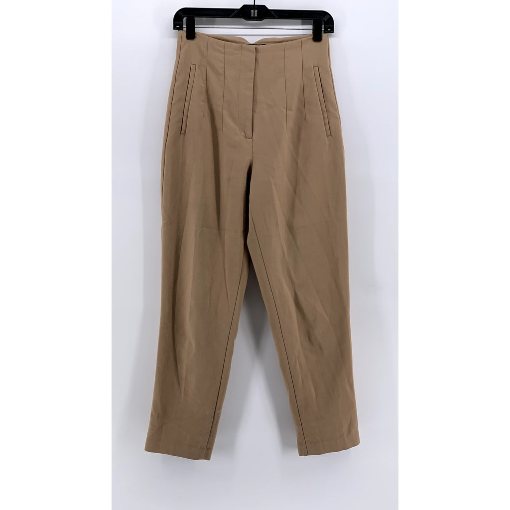 ZARA Women's Tan Slim-Leg High-Rise Pants SZ S