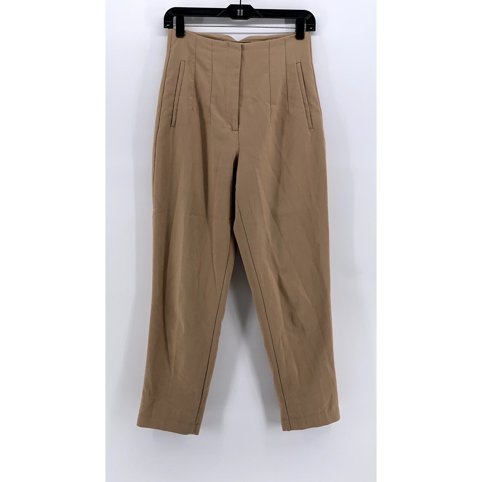 ZARA Women's Tan Slim-Leg High-Rise Pants SZ S