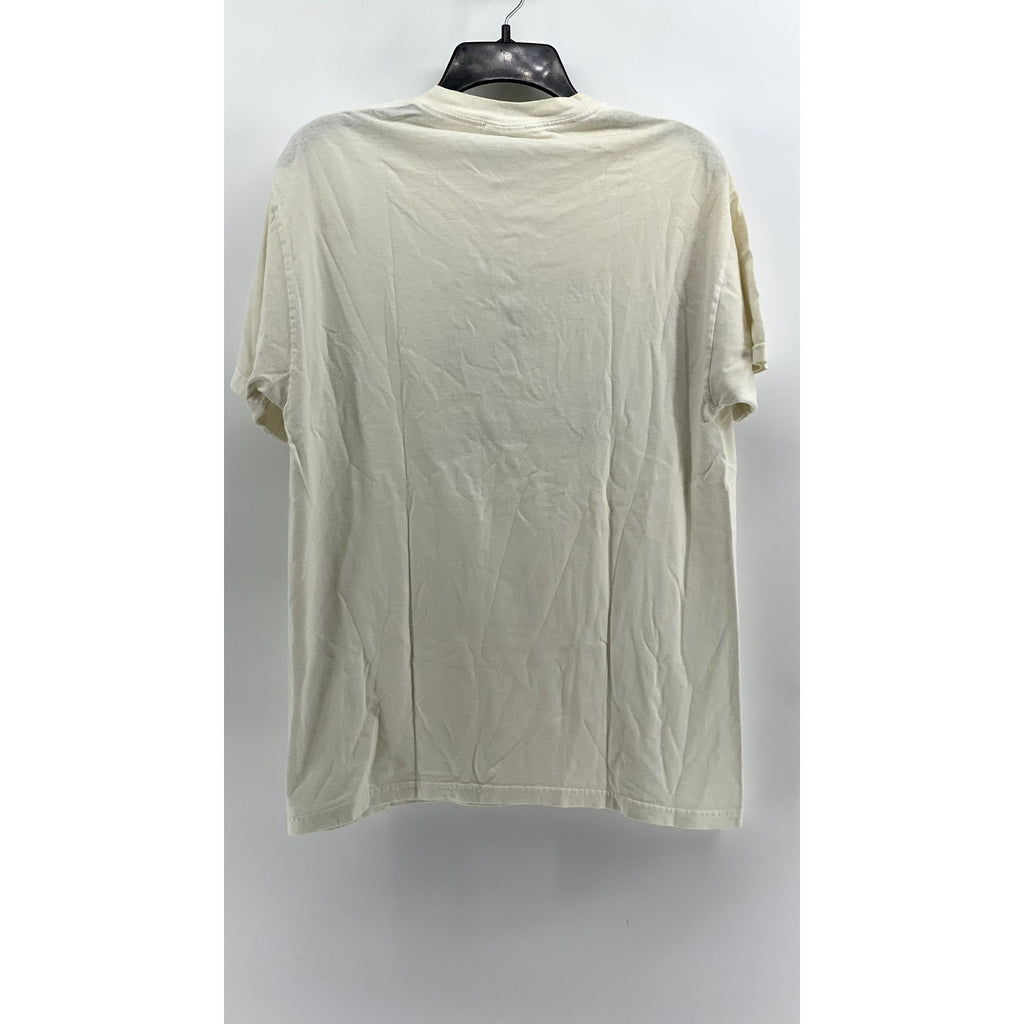 HANES Men's Off-White Newport Lighthouse Short Sleeve T-Shirt SZ M