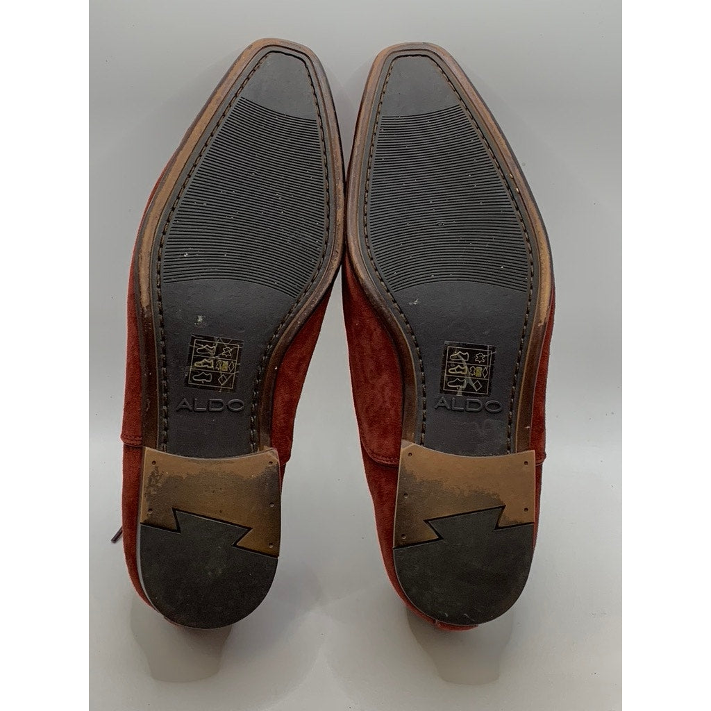 ALDO Men's Burgundy Suede Lace-Up Oxford Shoes SZ 8