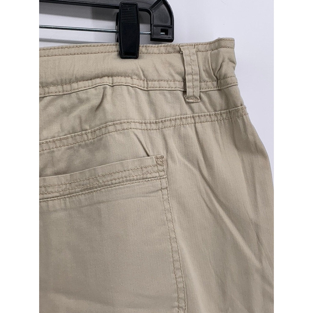 UNBRANDED Women's Plus Tan Cargo Roll-Hem Straight Leg Pant SZ 20W