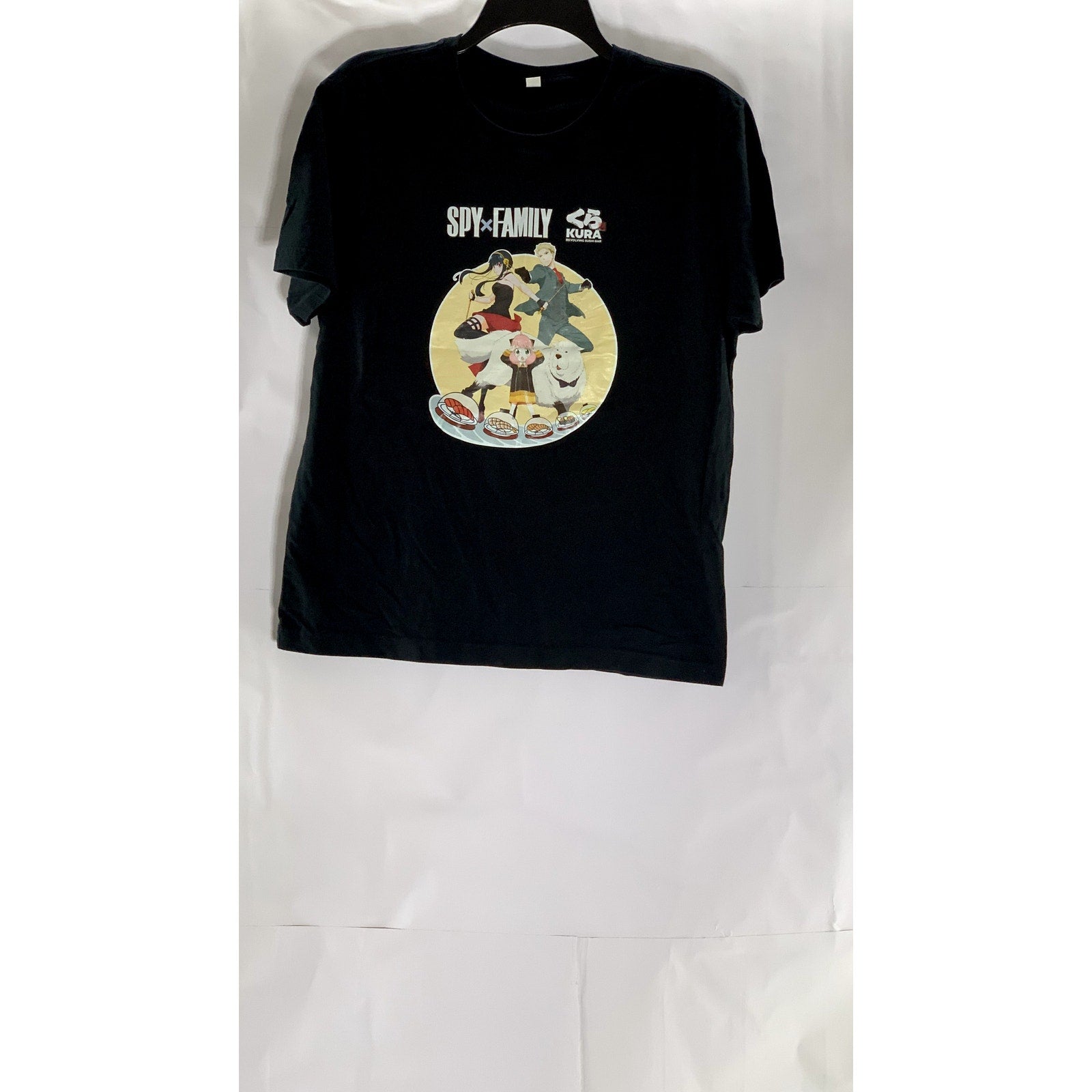 SPY FAMILY X KURA SUSHI Unisex Vintage Graphic Crewneck Short Sleeve T-Shirt SZL