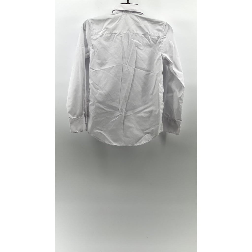 APPAMAN Boy's White Solid Button-Up Long Sleeve Shirt SZ 12