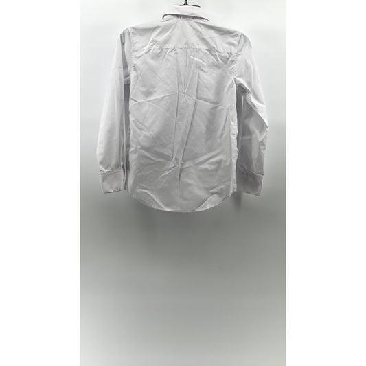 APPAMAN Boy's White Solid Button-Up Long Sleeve Shirt SZ 12