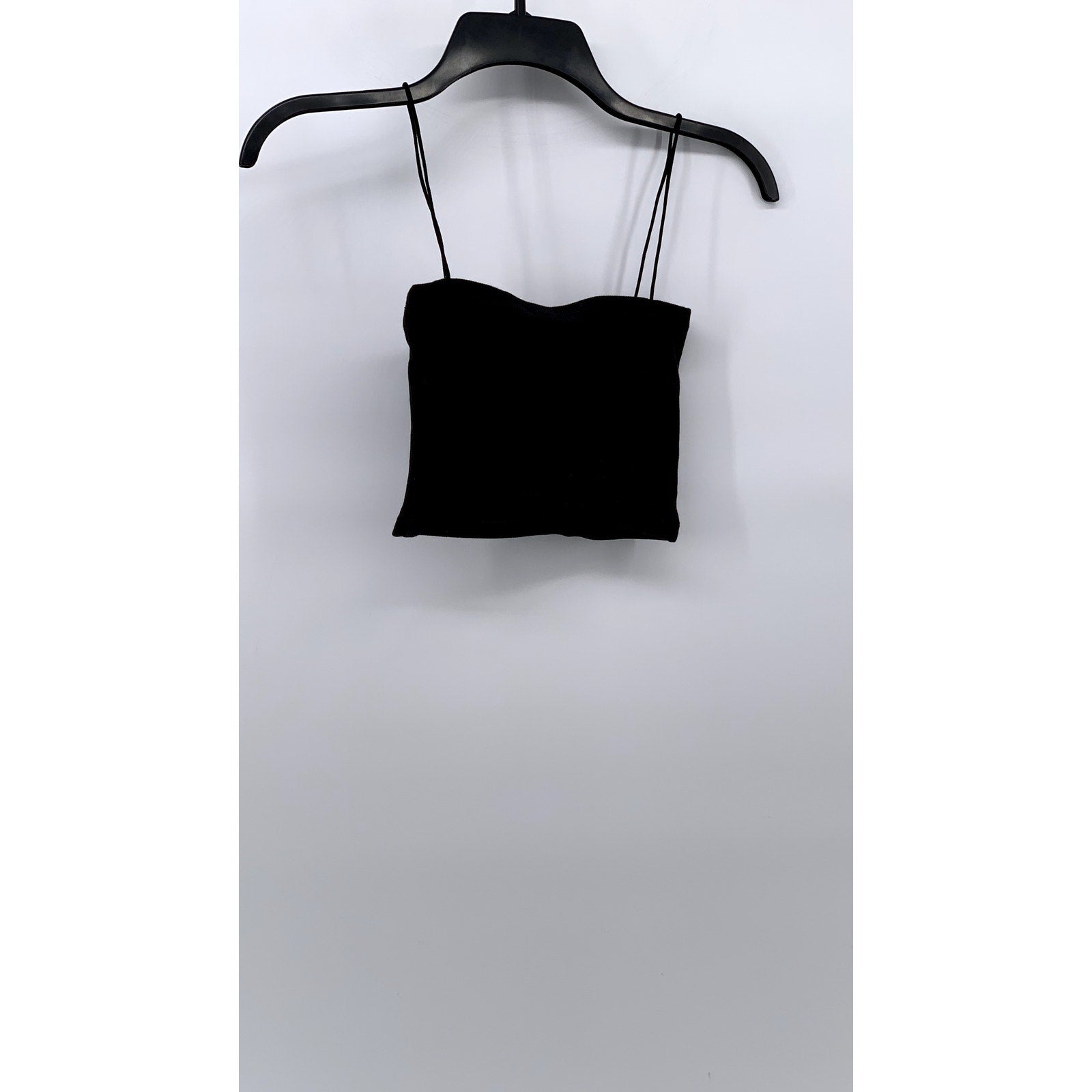 ZARA Women's Black Ribbed Bandeau Crop Top SZ M