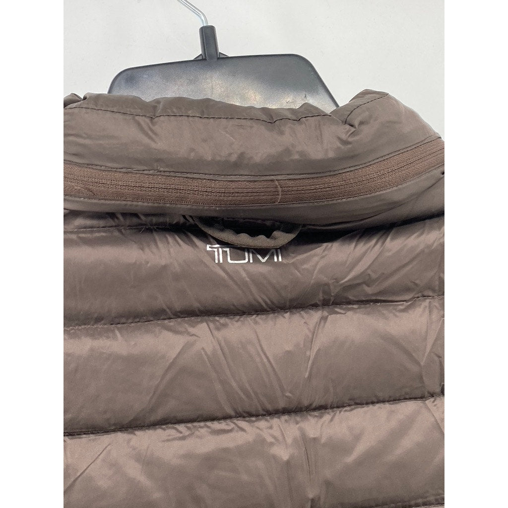 TUMI PAX Men's Brown Zip-Up Packable Puffer Jacket SZ S