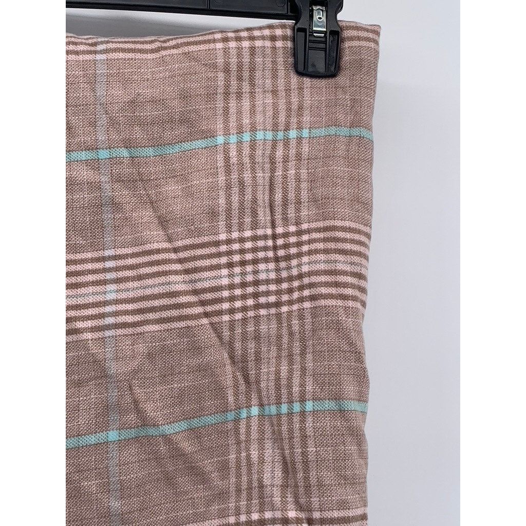 CARA NEW YORK Women's Pink-Brown Plaid Fringe Shawl