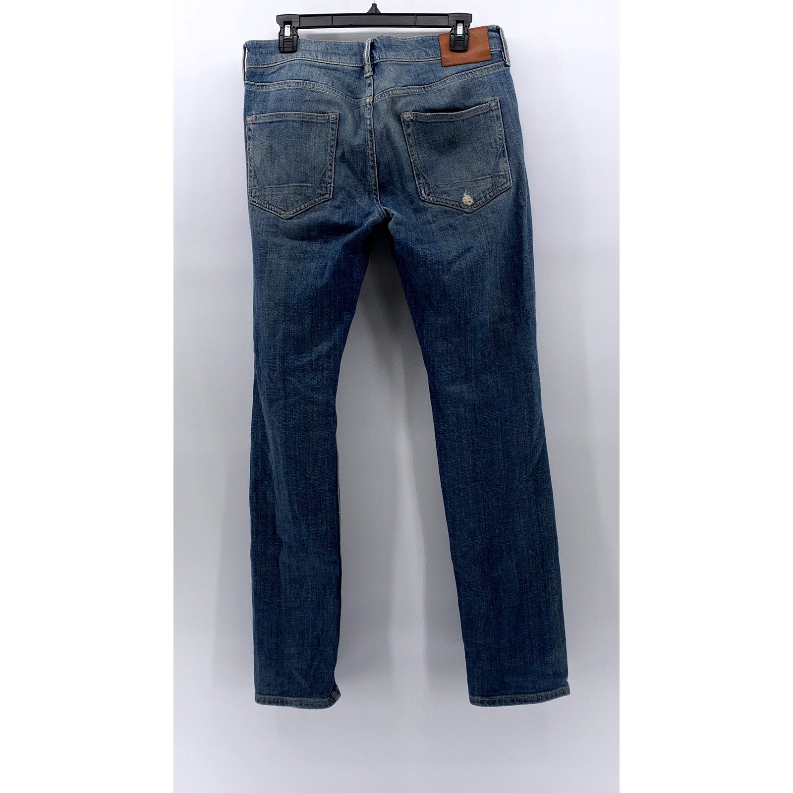 ALL SAINTS Men's Blue Distressed Denim Slim-Fit Button-Fly Jeans SZ 30