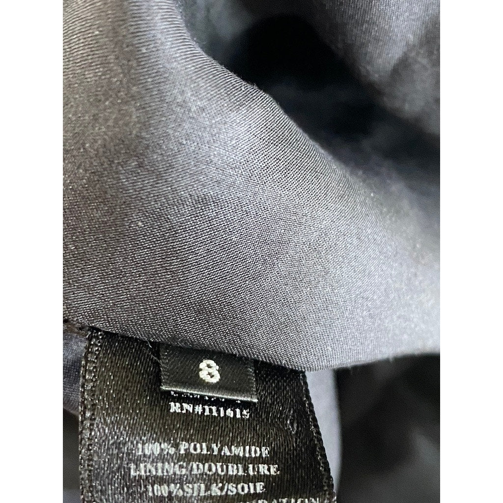 ROBERT RODRIGUEZ Women's Black Cross-Back Straps Mesh Skirt Mini Dress SZ 8