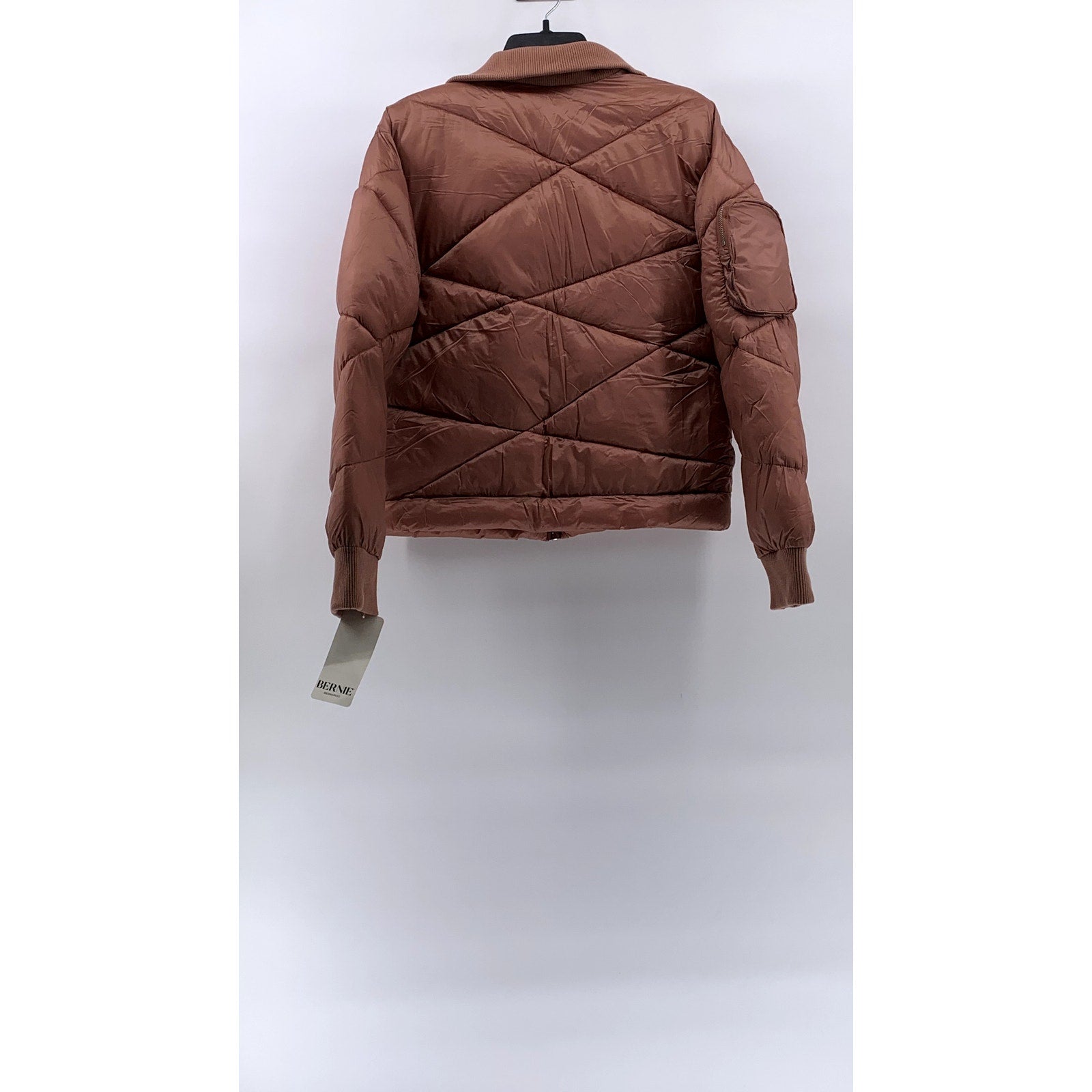BERNIE BERNARDO Women's Rich Copper Zip-Up Stand Collar Puffer Jacket SZ S