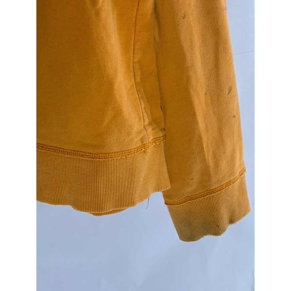 MARGARITAVILLE Men's Vintage Orange Graphic Zip-Up Hooded Sweater SZ L
