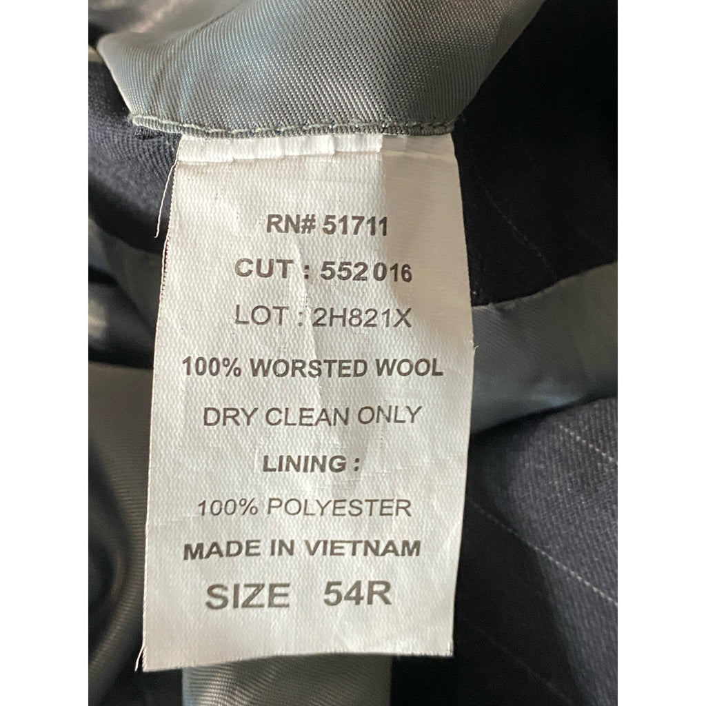 ANDREW FEZZA Fusion Men's Black Pinstripe Vintage Three-Button Blazer SZ 54R