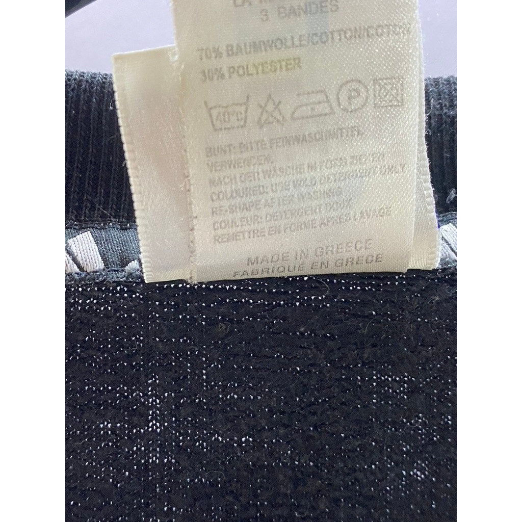 ADIDAS Men's Vintage Black/White Chest Logo Crewneck Long Sleeve T-Shirt SZ L