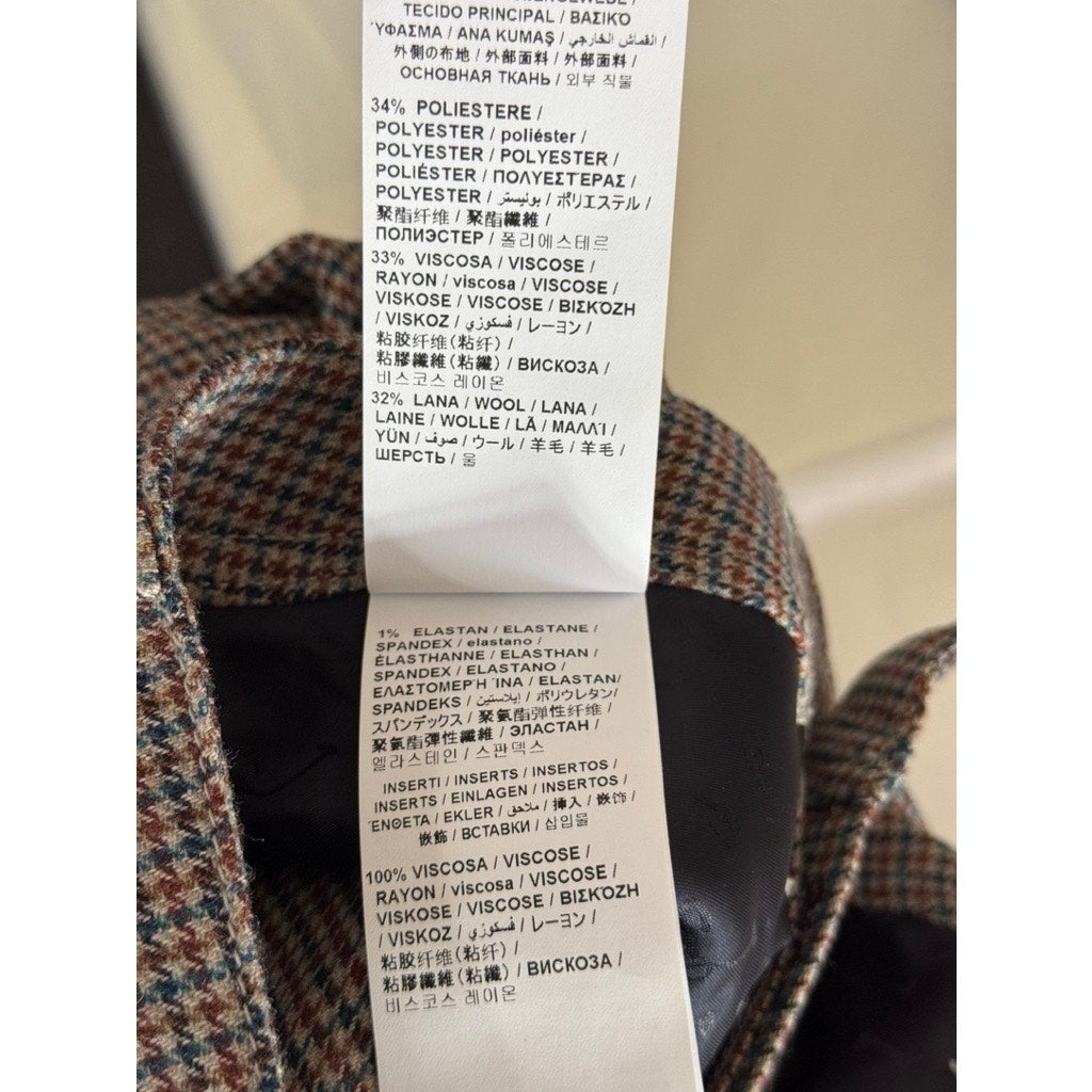 JACOB COHEN Women's Brown Houndstooth Debbie Super Flare Trousers SZ 26