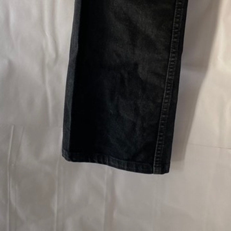 LEE Men's Black Solid Stretch Sarja Relaxed Straight-Leg Denim Jean SZ 33X33