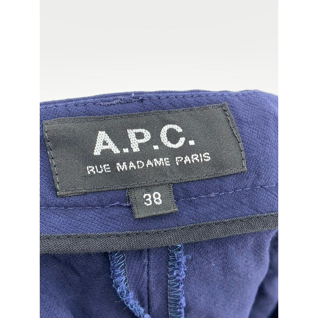 A.P.C RUE MADAME PARIS Women's Navy Straight-Leg Pants SZ 38(USM)