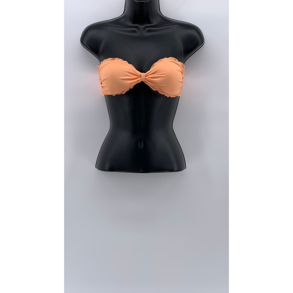 VICTORIA SECRET Women's Peach Strapless Tie-Back Bikini Top SZ S