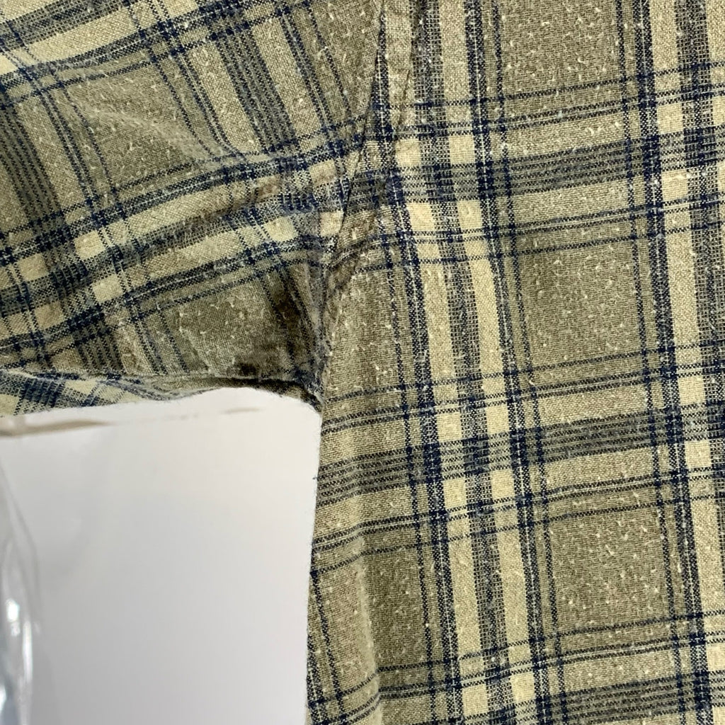 FIELD & STREAM Men's Tan Plaid Regular-Fit Button-Up Short Sleeve Shirt SZ L