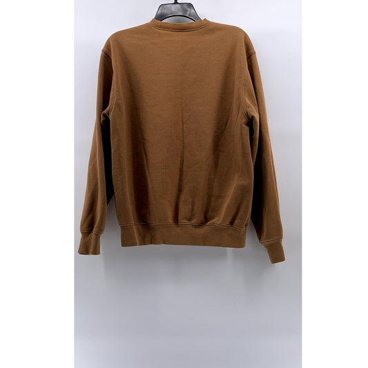 CARHARTT WIP Men's Brown Crewneck Logo Casual Pullover Sweatshirt SZ S