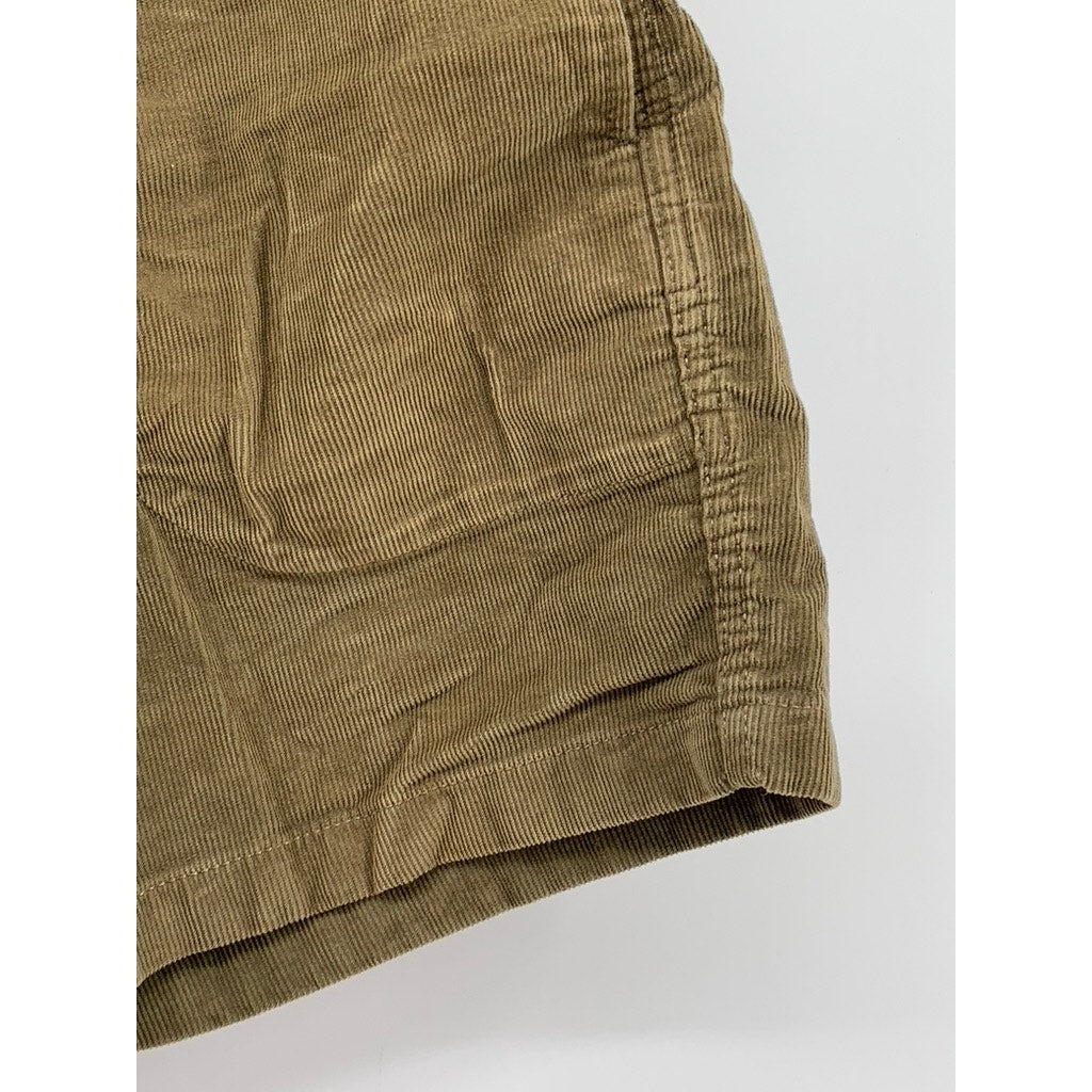 WALLACE & BARNES Men's Tan Corduroy 6" Pull-On Drawstring Shorts SZ S