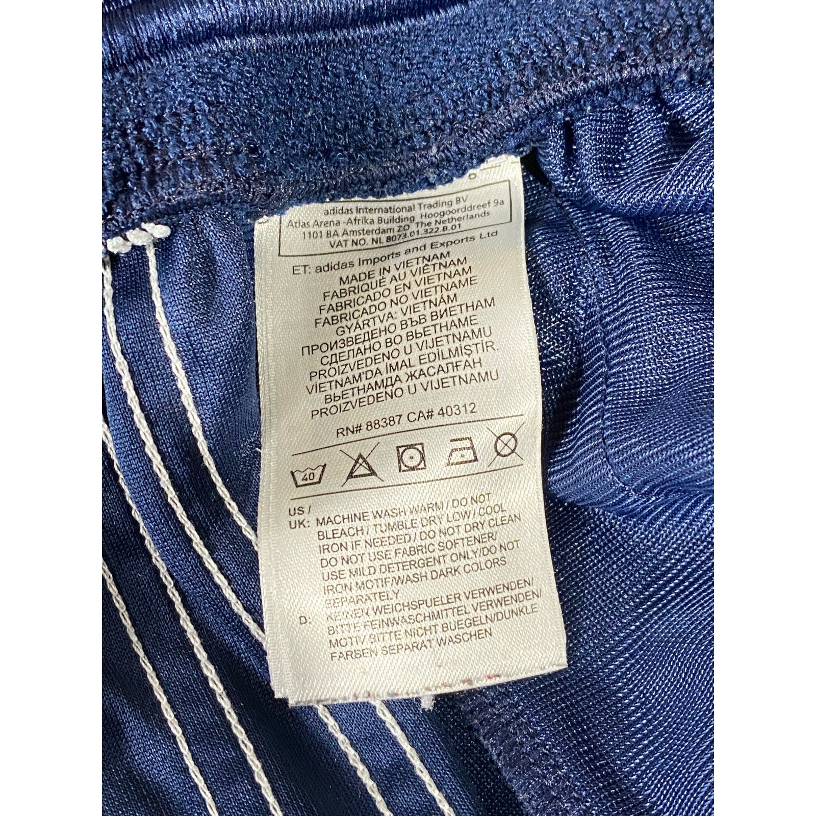 ADIDAS Men's Navy/White Climalite Three-Stripe Pull-On Active Shorts SZ L