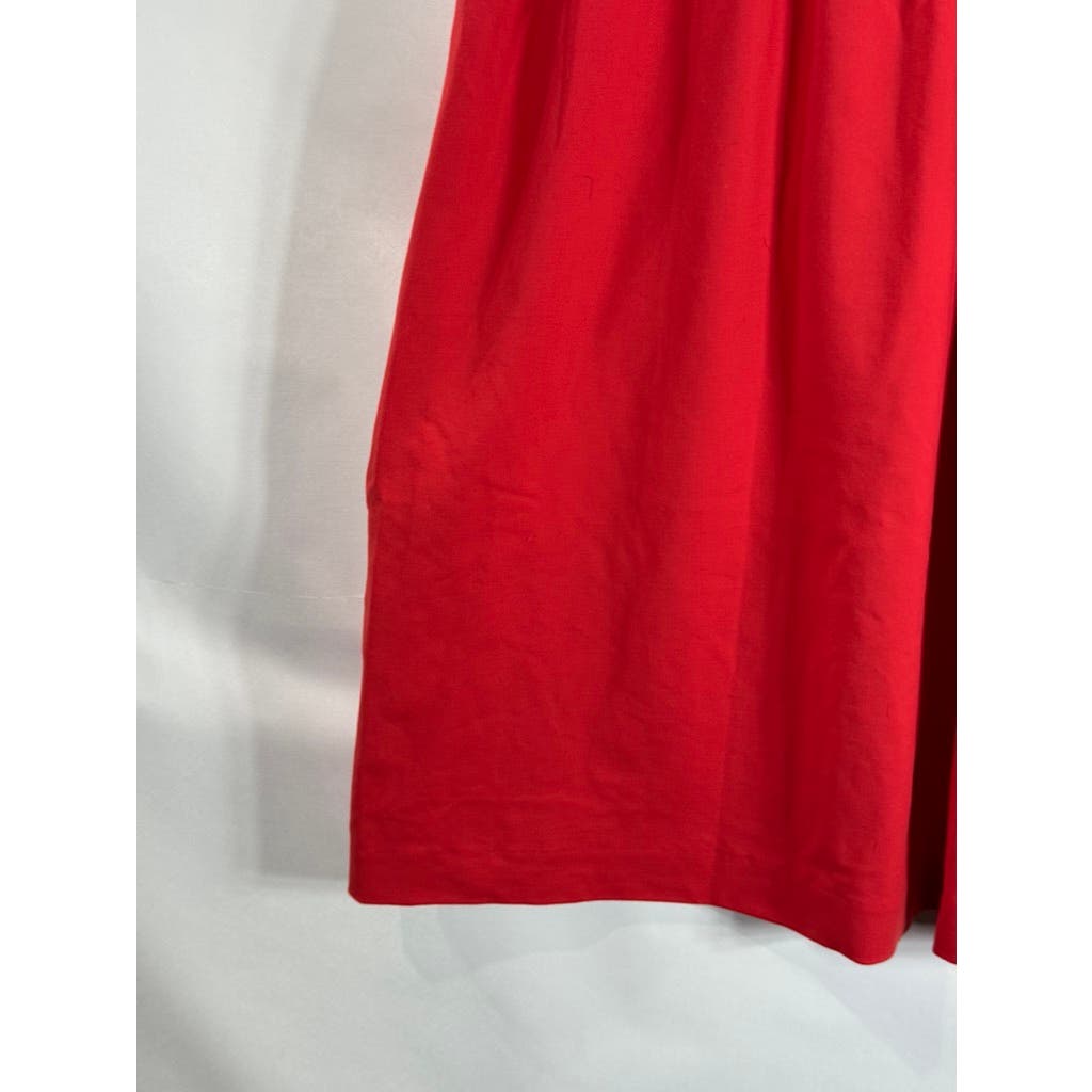 CYNTHIA ROWLEY Women's Red Scoop-Neck Sleeveless Pocket Knee Length Dress SZ 4