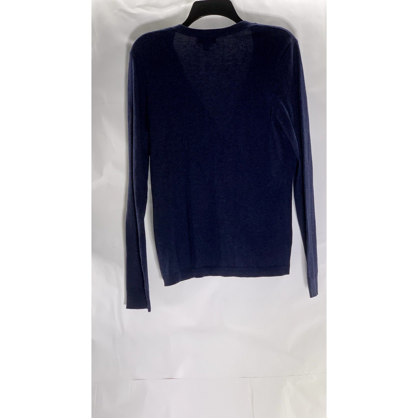 NEW YORK & COMPANY Women's Dark Blue V-Neck Button-Up Long Sleeve Cardigan SZ L