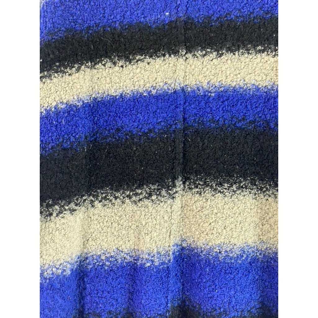 SPARKLE & FADE Women's Blue/Tan Striped V-Neck Long Sleeve Pullover Sweater SZ L